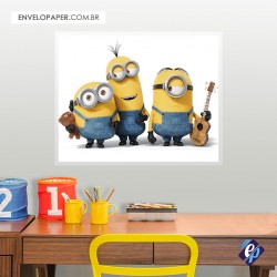 Painel Fotográfico Adesivo Infantil - Minions 80x100cm