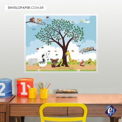 Painel Fotográfico Adesivo Infantil - Safari 80x100cm