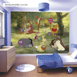 Painel Fotográfico Adesivo Infantil - Ursinho Pooh 401x290cm