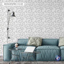 Papel de Parede Autoadesivo Floral Gray