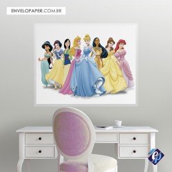 Painel Fotográfico Adesivo Infantil - Princesas 80x100cm