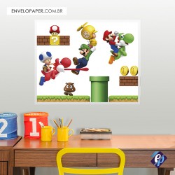 Painel Fotográfico Adesivo Infantil - Mário 01 80x100cm