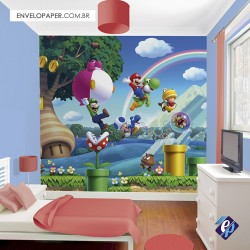 Painel Fotográfico Adesivo Infantil - Mário01 301x290cm