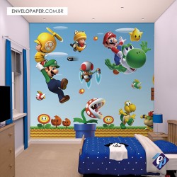 Painel Fotográfico Adesivo Infantil - Mário03 301x290cm