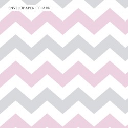 Papel de Parede Autoadesivo Chevron Soft Cinza e Rosa